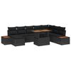 vidaXL Set Divano da Giardino 9 pz Nero e Marrone