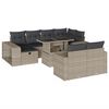 vidaXL Set Divani da Giardino 11 pz con Cuscini in Polyrattan Grigio
