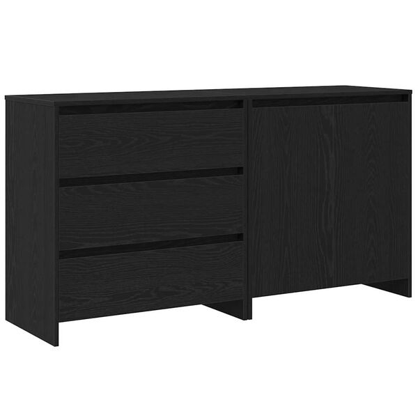 vidaXL Credenza 2 pcs Nero 70 x 41 x 75 cm Legno multistrato