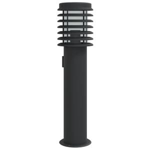 vidaXL Lampada da Terra per Esterni con Presa Nera 60 cm Acciaio