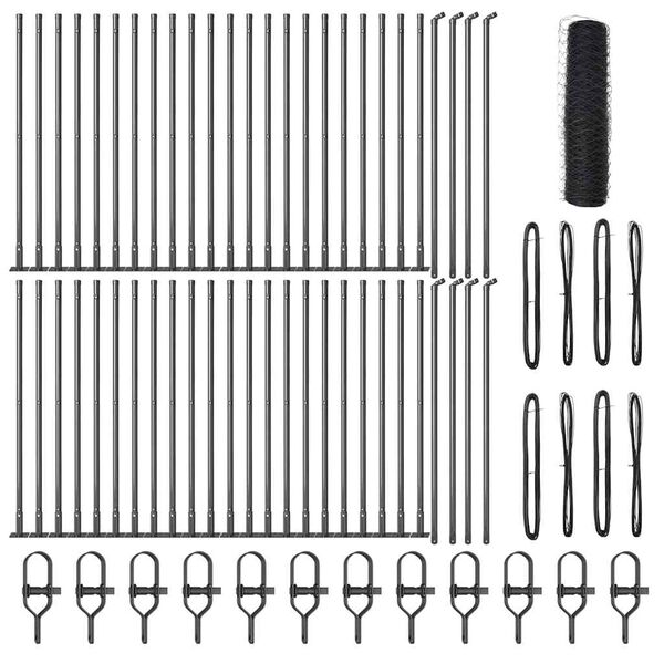 vidaXL Palo della recinzione Grigio 100 x 0,5 m (maglia 36 mm)