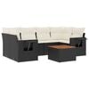 vidaXL Set Divani da Giardino con Cuscini 7pz Nero Polyrattan