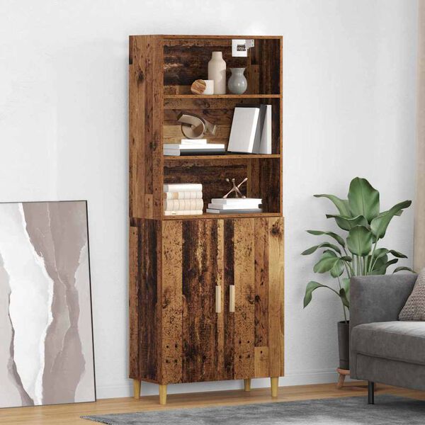 vidaXL Credenza Legno vecchio 69,5 x 32,5 x 180 cm Legno multistrato