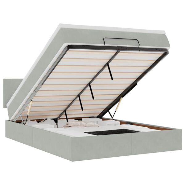 vidaXL Struttura Letto Pouf con Materasso 140x190 cm Velluto