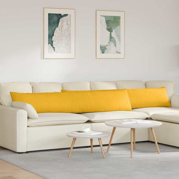 vidaXL Cuscini da Divano 2 pcs Giallo Chiaro 200 x 40 cm