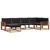 vidaXL Set di divani da esterno con cuscino 6 pcs Naturale e Nero