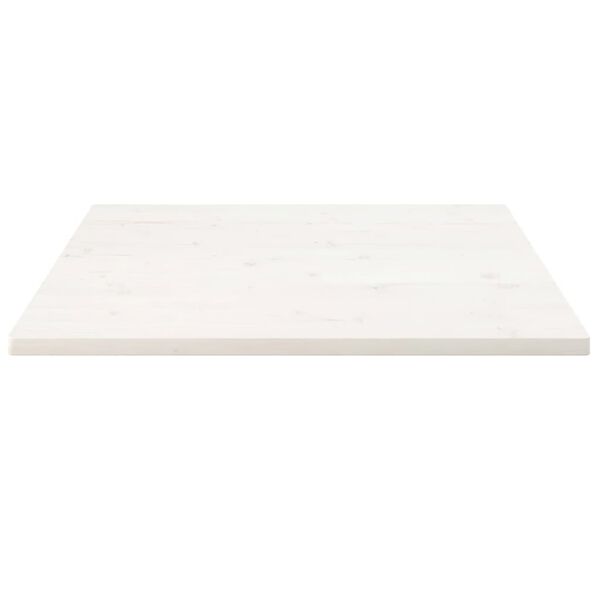 vidaXL Piano Tavolo Bianco 90x90x2,5cm Legno Massello di Pino Quadrato
