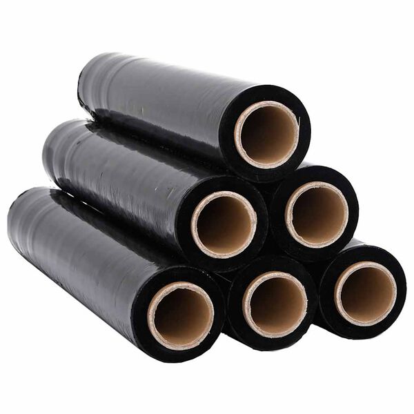 vidaXL Film Estensibile 6 pz Nero 30 &mu;m 50 cm x 150 m