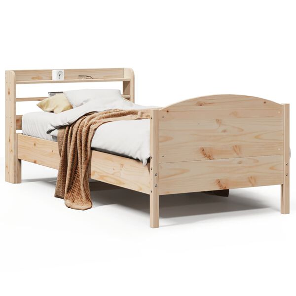 vidaXL Letto senza Materasso 75x190 cm in Legno Massello Pino
