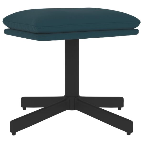 vidaXL Poggiapiedi Blu 60x60x36 cm in Velluto