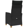 vidaXL Poltrona reclinabile con tavolino Nero 62 x 64 x 112 cm