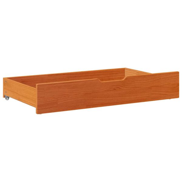 vidaXL Cassettoni per Letto 2pz Marrone Cera 90x55x17 cm Legno di Pino