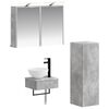 vidaXL Set di Armadi da Bagno 4 pz Grigio Cemento Legno ingegnerizzato