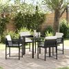 vidaXL Set da Pranzo per Giardino 5 pcs Nero polyrattan