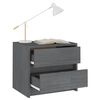 vidaXL Comodino Grigio 40x30,5x35,5 cm in Legno Massello di Pino
