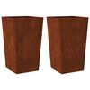 vidaXL Fioriere da Giardino 2 pz 45x45x75 cm in Acciaio Corten