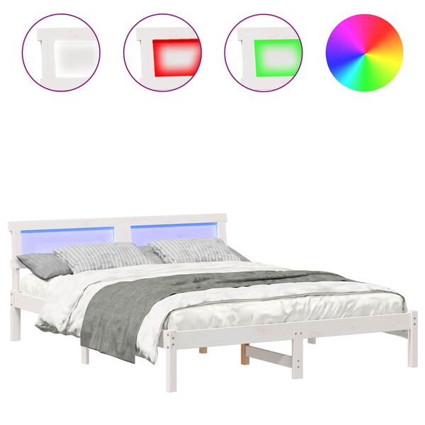 vidaXL Struttura del letto Bianco 140 x 200 cm Pino massello