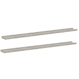 vidaXL Mensole da Parete 2 pz Grigio Cemento 115x9x3 cm
