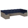 vidaXL Set di divani 10 pz Grigio Poliestere