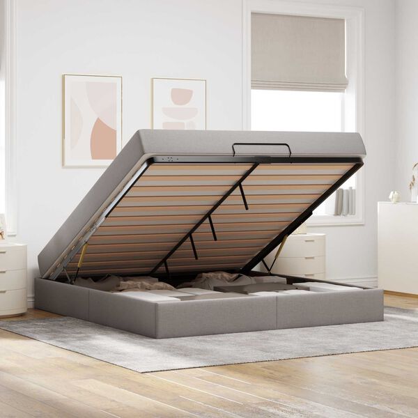 vidaXL Struttura letto con materasso con materasso 2 pcs Talpa Tessuto