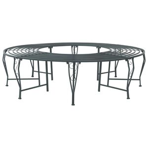 vidaXL Panchina per Alberi 8-Numero di posti &Oslash; 160 x 44 cm Acciaio