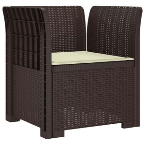 vidaXL Poltrona a 1 Posto con Cuscino Aspetto Rattan PP Marrone