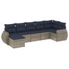vidaXL Set Divani da Giardino 7 pz con Cuscini Grigio in Polyrattan