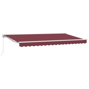 vidaXL Tendone manuale 3,5 x 2 m Borgogna 100% Poliestere