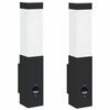 vidaXL Lampada da Parete Esterna 2 pcs Nero 10.5 x 6 x 33 cm