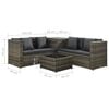 vidaXL Set Divani da Giardino 4 pz con Cuscini in Polyrattan Grigio