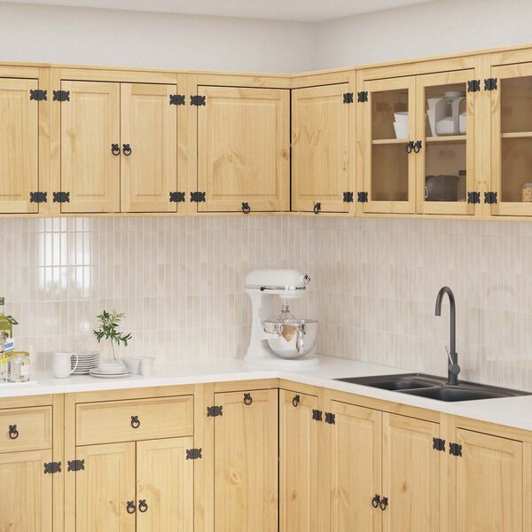 vidaXL Armadietto con lo scaffale Miele 80 x 80 x 60 cm Pino massello