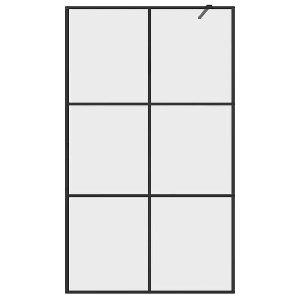 vidaXL Parete per Doccia Walk-in Vetro Trasparente ESG 115x195cm Nera