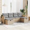 vidaXL Set Divano da Giardino 6 pz con Cuscini Beige in Polyrattan