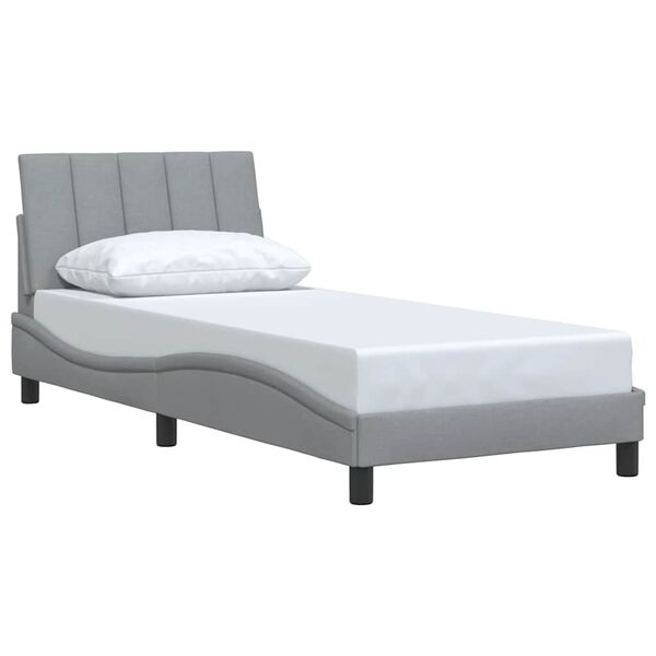 vidaXL Giroletto senza Materasso Hanko Grigio Chiaro 90x190 cm Tessuto