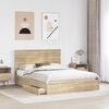 vidaXL Letto con Contenitore con testiera Rovere Sonoma 150 x 200 cm