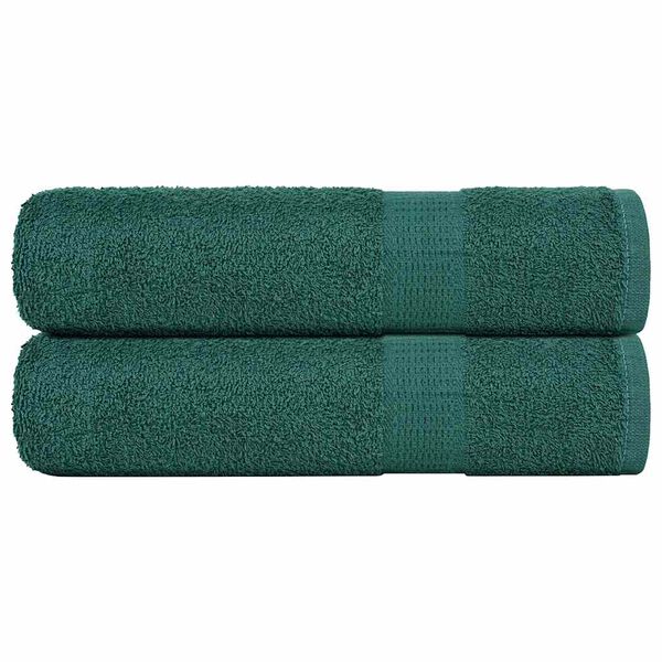 vidaXL Asciugamani da Bagno 2 pz Verde 100x150cm 360g/m&sup2; 100% Cotone