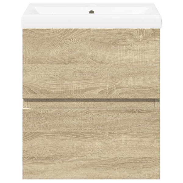 vidaXL Set Mobili da Bagno 2 pz Rovere Sonoma in Legno Multistrato