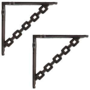vidaXL Supporti per mensole da parete 2 pz Marrone Antico