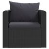 vidaXL Poltrona con Cuscini in Polyrattan Nero