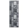 vidaXL Tappeto Lungo in BCF Grigio con Motivo a Blocchi 100x300 cm