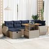 vidaXL Set Divani Giardino 7 pz con Cuscini Marrone Polyrattan Acacia