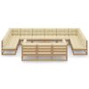 vidaXL Set Salotto Giardino e Cuscini 14 pz Legno Massello Pino Ambra