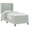 vidaXL Letto a molle con testiera Grigio chiaro 190 x 90 cm Poliestere