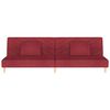 vidaXL Divano Letto a 2 Posti con 2 Cuscini Rosso Vino in Tessuto