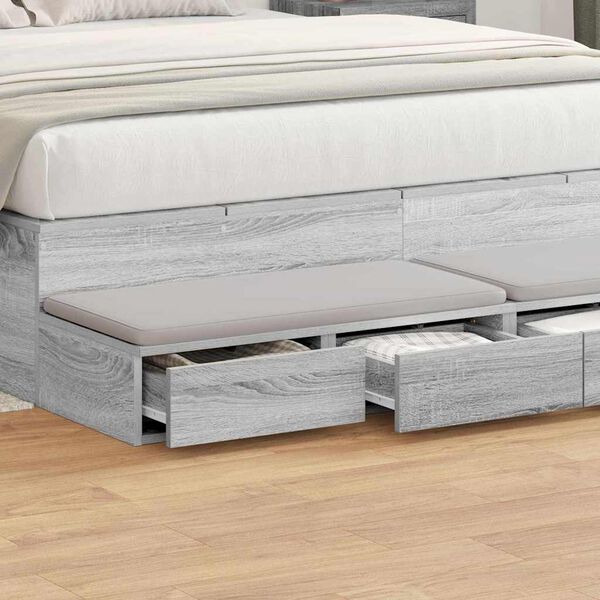 vidaXL Cassetti per letto Grigio Sonoma 150 x 36,5 x 16,5 cm