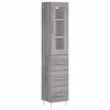vidaXL Credenza Grigio Sonoma 34,5x34x180 cm in Legno Multistrato
