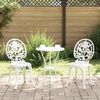 vidaXL Set Bistro da Giardino 3 pcs Bianco Alluminio