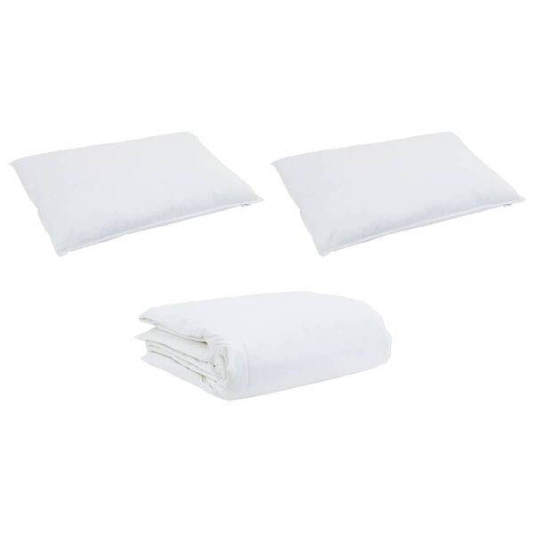 vidaXL Set di Piumoni con cuscino 3 pcs Bianco Piuma d'anatra