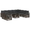 vidaXL Set Divano da Giardino 11 pz Grigio e Grigio Scuro polyrattan