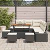 vidaXL Set Divano da Giardino con cuscino 9 pcs Nero polyrattan